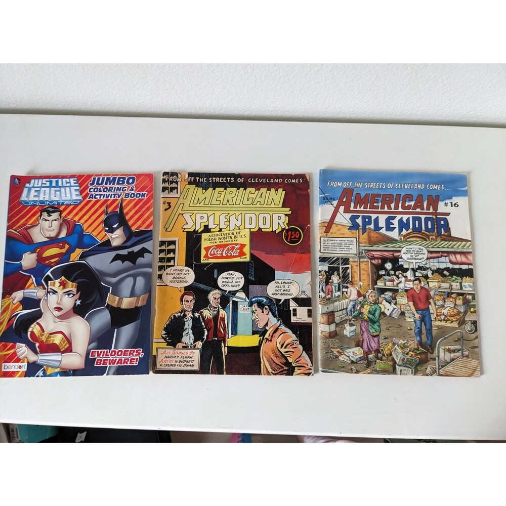 American Splendor #3 #16 Harvey Pekar 1991 Pekar Crumb Dumm Justice League LOT 3